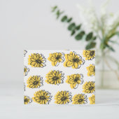 Yellow Flowers Daisy Sunflower Lilly Botanical Briefkaart (Staand voorkant)