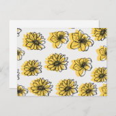 Yellow Flowers Daisy Sunflower Lilly Botanical Briefkaart (Voorkant / Achterkant)