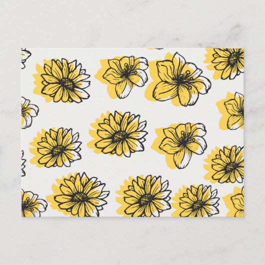 Yellow Flowers Daisy Sunflower Lilly Botanical Briefkaart (Voorkant)