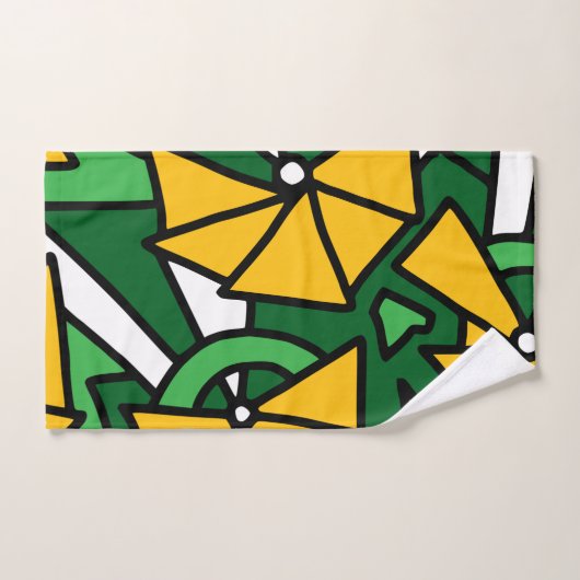 Yellow Flowers Doodle Art Bad Handdoek (Handdoek)