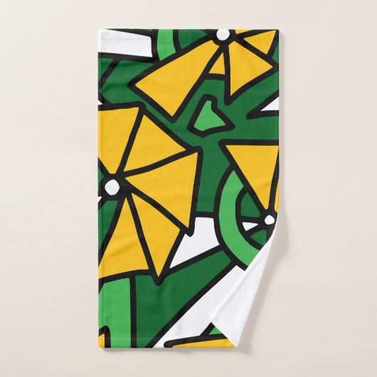 Yellow Flowers Doodle Art Bad Handdoek (Handdoek)