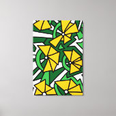 Yellow Flowers Doodle Art Canvas Afdruk (Voorkant)