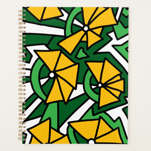 Yellow Flowers Doodle Art Planner (Voorkant)