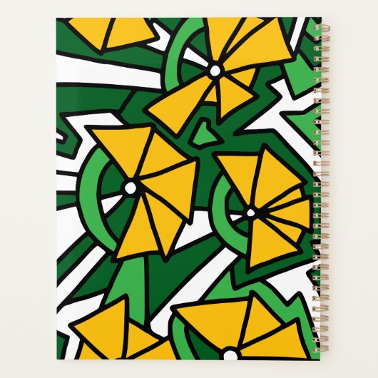 Yellow Flowers Doodle Art Planner (Achterkant)