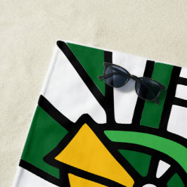 Yellow Flowers Doodle Art Strandlaken