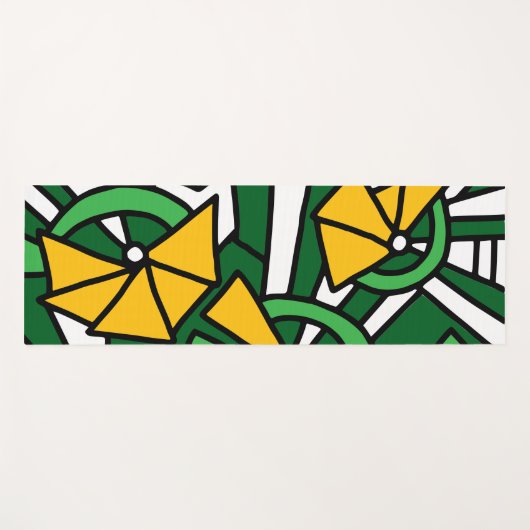 Yellow Flowers Doodle Art Yogamat (Voorkant (horizontaal))