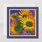 Yellow Flowers Elegant Art Bloemen Blank  Kaart (Voorkant)
