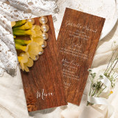 Yellow Flowers en Barn Wood Country Wedding Menu