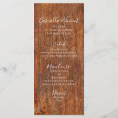 Yellow Flowers en Barn Wood Country Wedding Menu (Achterkant)