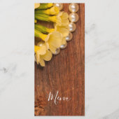 Yellow Flowers en Barn Wood Country Wedding Menu (Voorkant)