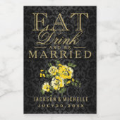 Yellow Flowers - Eten, Drinken en trouwen Voedselcontainer Etiket (Enkel label)