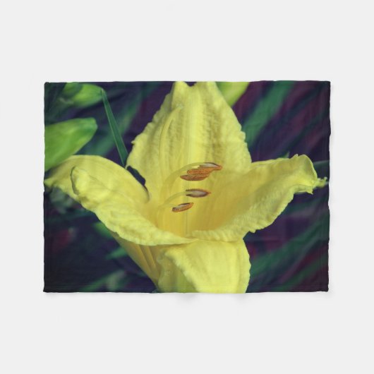 Yellow Flowers Fleece Deken (Voorkant (Horizontaal))