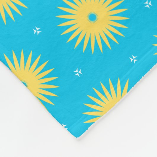 Yellow Flowers Fleece Deken (Hoek)