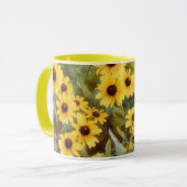 Yellow Flowers Floral Daisy Art Mug Cup Mok (Voorkant links)
