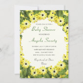 Yellow Flowers Framed Baby shower Invitation (Voorkant)