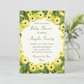 Yellow Flowers Framed Baby shower Invitation (Staand voorkant)