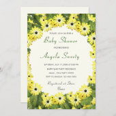 Yellow Flowers Framed Baby shower Invitation (Voorkant / Achterkant)