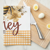 Yellow Flowers Home is de plek waar je honing vand Theedoek (Quarter Fold)