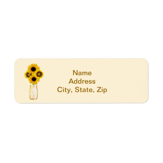 Yellow Flowers Mason Jar Address Labels (Voorkant)