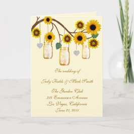 Yellow Flowers Mason Jars Program Kaart