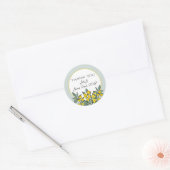 Yellow Flowers met Mint Accent Sticker (Envelop)
