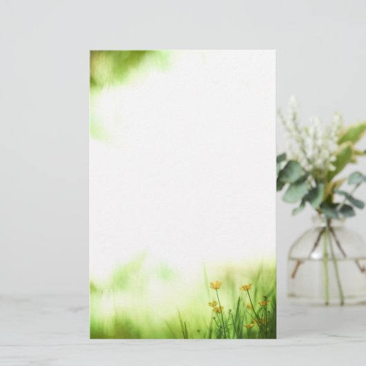 Yellow Flowers Natuur Foto Briefpapier (Staand voorkant)