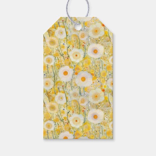 Yellow Flowers Natuur Happy Fun Bloemen Cadeaulabel (Voorkant)