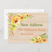 Yellow Flowers Nieuwe Adresaankondiging Briefkaart (Voorkant / Achterkant)