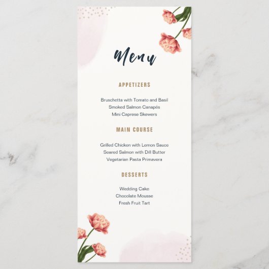 Yellow Flowers Organic Wedding Menu (Achterkant)