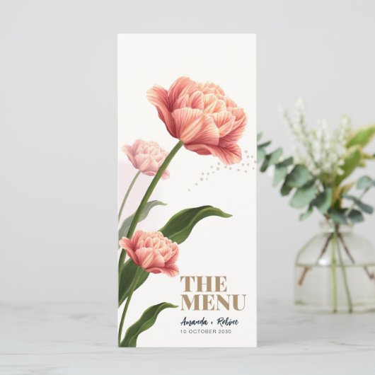 Yellow Flowers Organic Wedding Menu (Staand voorkant)