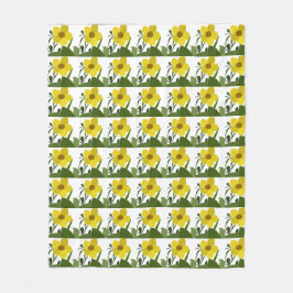 Yellow Flowers Pattern Fleece Deken