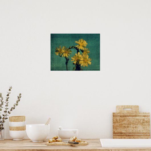 Yellow Flowers Poster (Keuken)