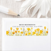 Yellow Flowers Retour Adreslabels Etiket (Insitu)