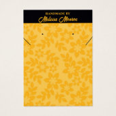 Yellow Flowers Script Ketting sieraden display Visitekaartje (Voorkant)