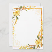 Yellow Flowers Somebunny On The Way Baby Shower Kaart (Achterkant)