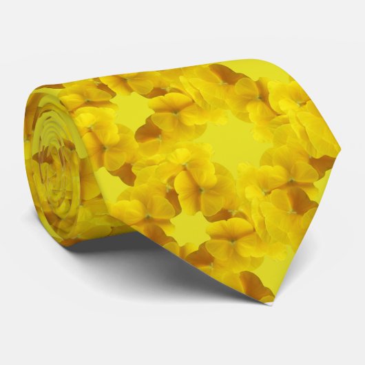 Yellow Flowers Stropdas (Opgerold)
