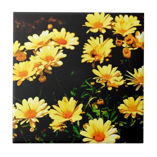 Yellow Flowers Tegeltje (Voorkant)