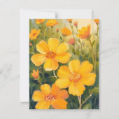 Yellow Flowers Watercolor Floral Field Card (Voorkant)