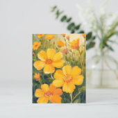Yellow Flowers Watercolor Floral Field Card (Staand voorkant)