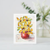 Yellow Flowers Waterverf Briefkaart (Staand voorkant)