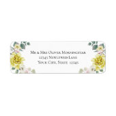Yellow Flowers Wedding Etiket (Voorkant)