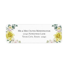 Yellow Flowers Wedding Etiket