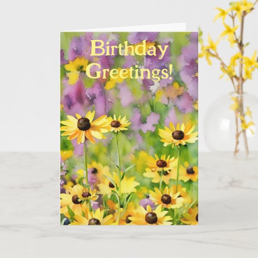 Yellow Flowers Wildflower Daisy Verjaardag Kaart (Gele Bloem)