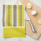 Yellow Folk Art Theedoek (Quarter Fold)