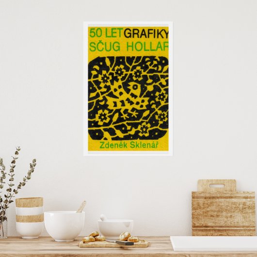 Yellow Folk Pattern - Matchbox Print - Czech Wall (Keuken)