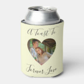 Yellow Forever Love Foto Hart Lijst Bruiloft Blikjeskoeler (Blikje Voorkant)