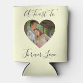 Yellow Forever Love Foto Hart Lijst Bruiloft Blikjeskoeler (Voorkant)