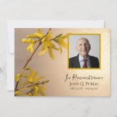 Yellow Forsythia Flowers Death Jubileum Kaart (Voorkant)
