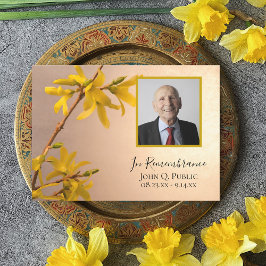 Yellow Forsythia Flowers Death Jubileum Kaart