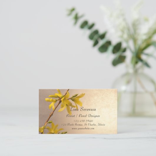 Yellow Forsythia Visitekaartje (Staand voorkant)